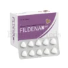 Fildena CT 100 mg chewable sildenafil tablets used for convenient erectile dysfunction treatment in men