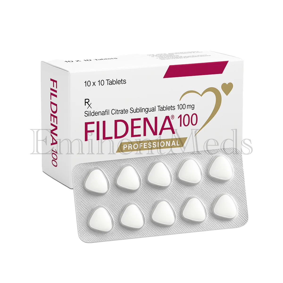 Fildena Professional 100 mg sildenafil sublingual tablets used for effective erectile dysfunction treatment