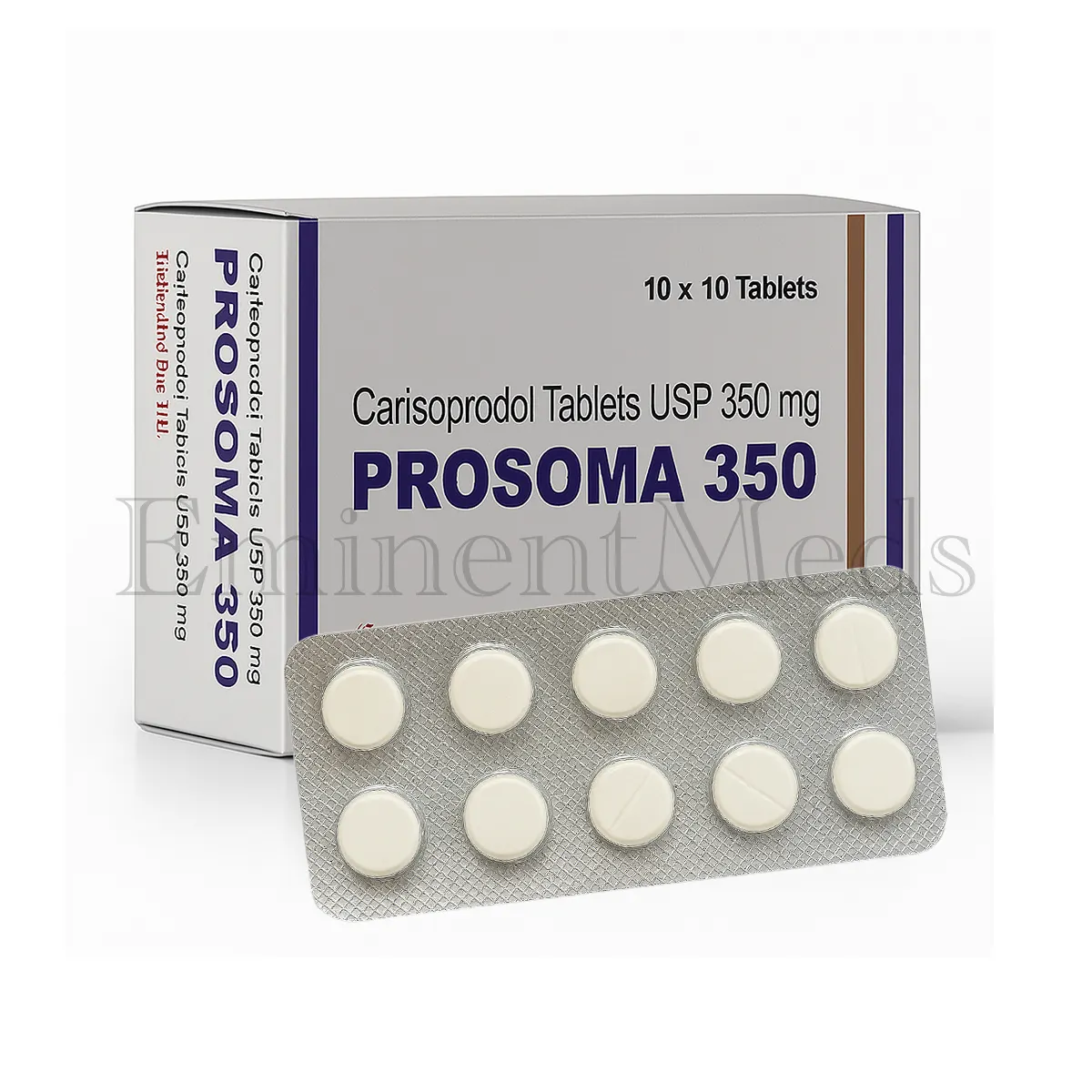 Prosoma 350 mg carisoprodol tablets used for relief of muscle spasms and acute musculoskeletal pain