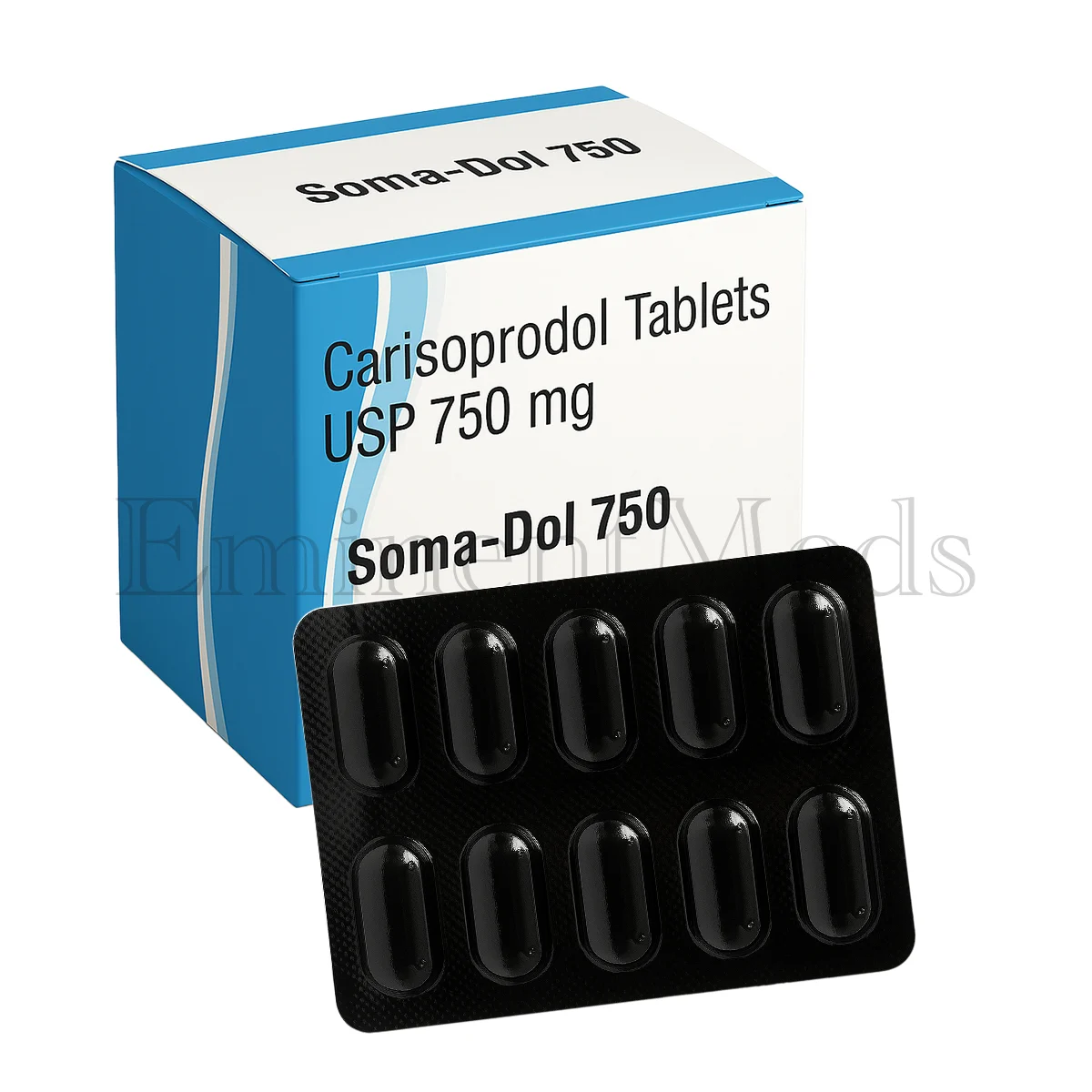 Soma Dol 750 mg carisoprodol tablets used to relieve severe muscle pain and spasms in adults