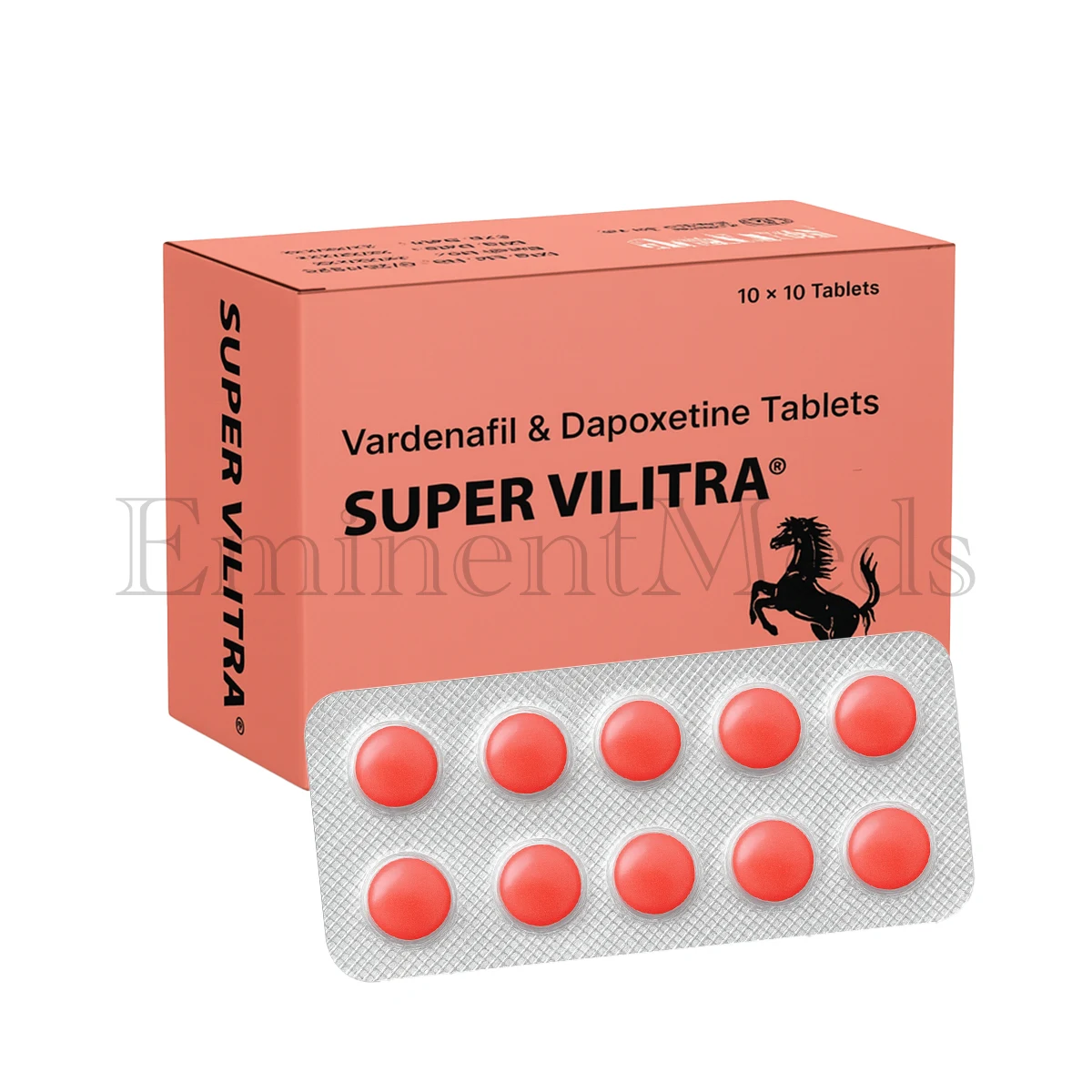 Super Vilitra tablets containing vardenafil and dapoxetine for erectile dysfunction and premature ejaculation treatment