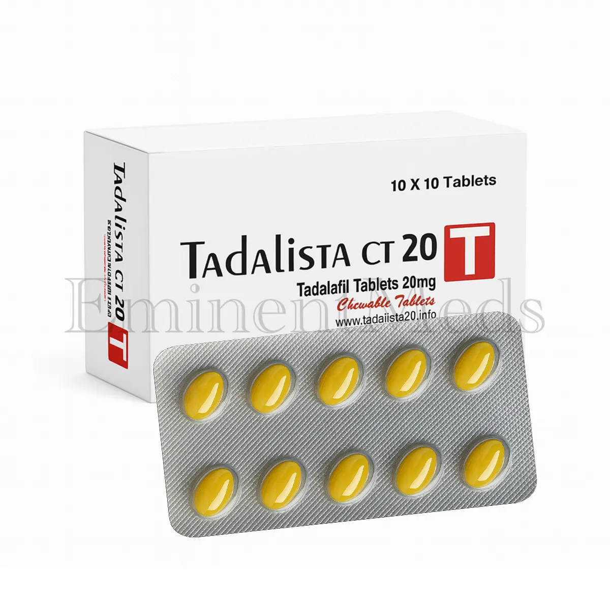 Tadalista CT 20 mg chewable tadalafil tablets used for convenient erectile dysfunction treatment in men