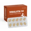 Vidalista 20 mg tadalafil tablets used to treat erectile dysfunction and improve erectile response in men