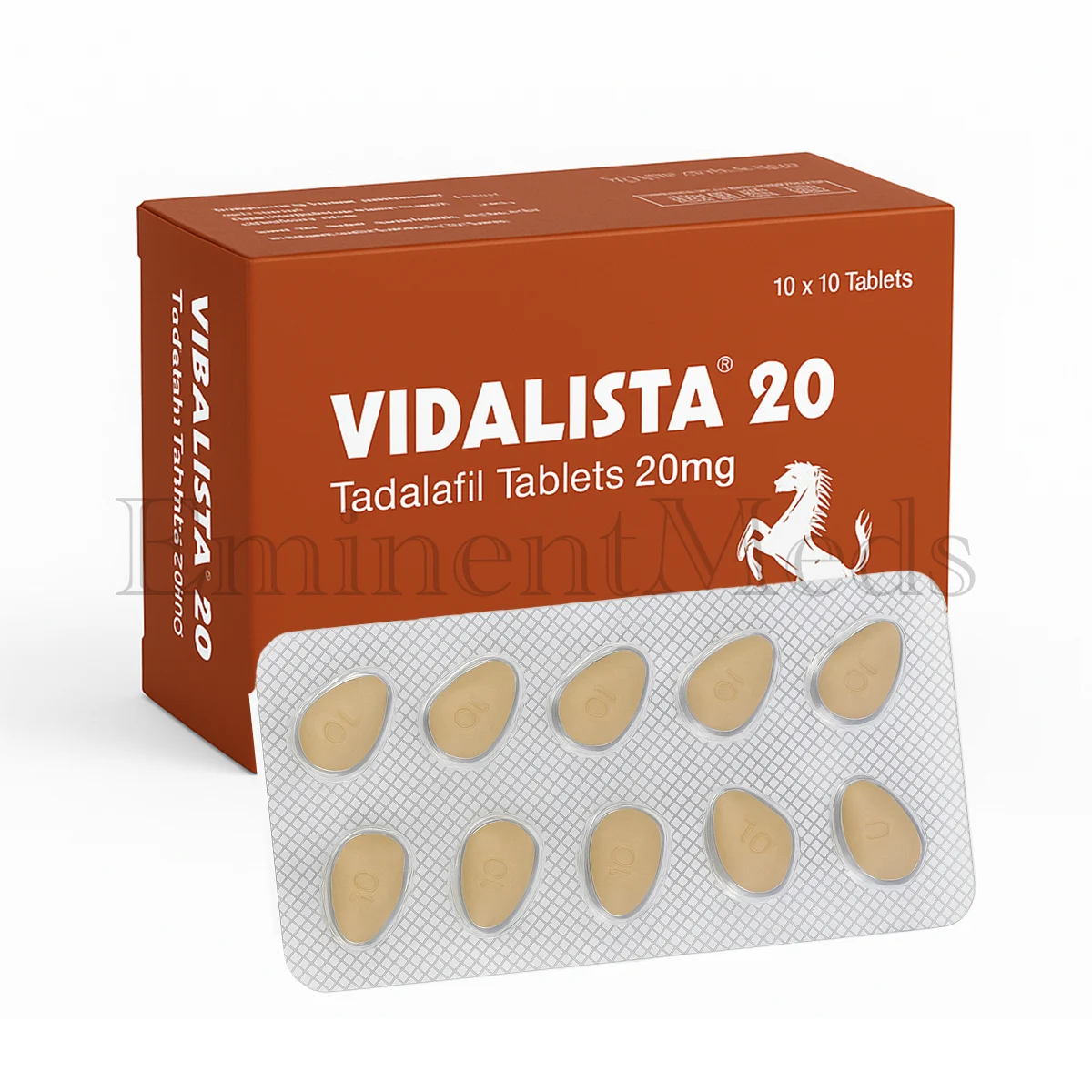 Vidalista 20 mg tadalafil tablets used to treat erectile dysfunction and improve erectile response in men