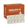 Vidalista 40 mg tadalafil tablets used to help treat erectile dysfunction and improve erection duration